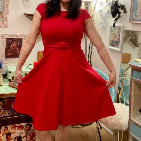 Belle Poque Red pinup circle a-line dress - Picture 4 of 5